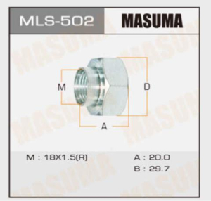Гайка ШРУС 18 x 1,5 x 19 под ключ 30 Masuma MLS502